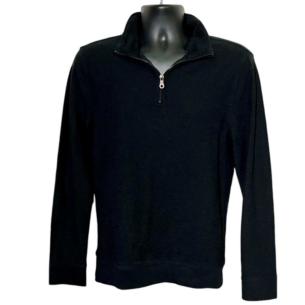Goodfellow & Co Half-Zip Pullover With Sherpa Collar  Size Small Black